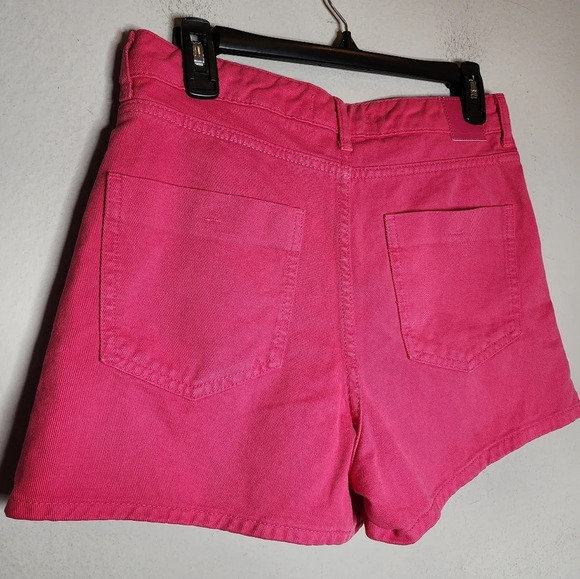 NWT Zara Hot Pink Denim Asymmetrical Skort Wrap Front Size Medium - Picture 11 of 15